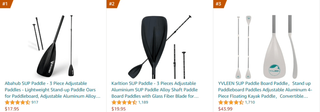 best paddle board paddles
