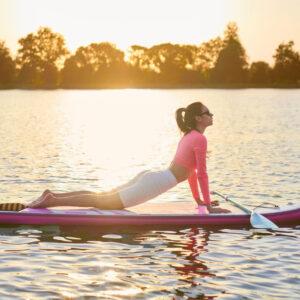 cobra pose paddle board