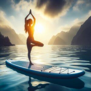 tree pose paddle board